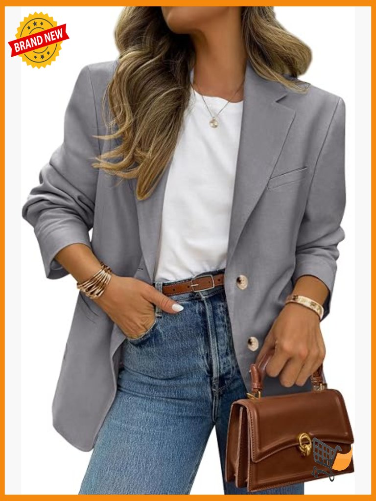 Women's Business Casual Blazer With Pockets Long Sleeve